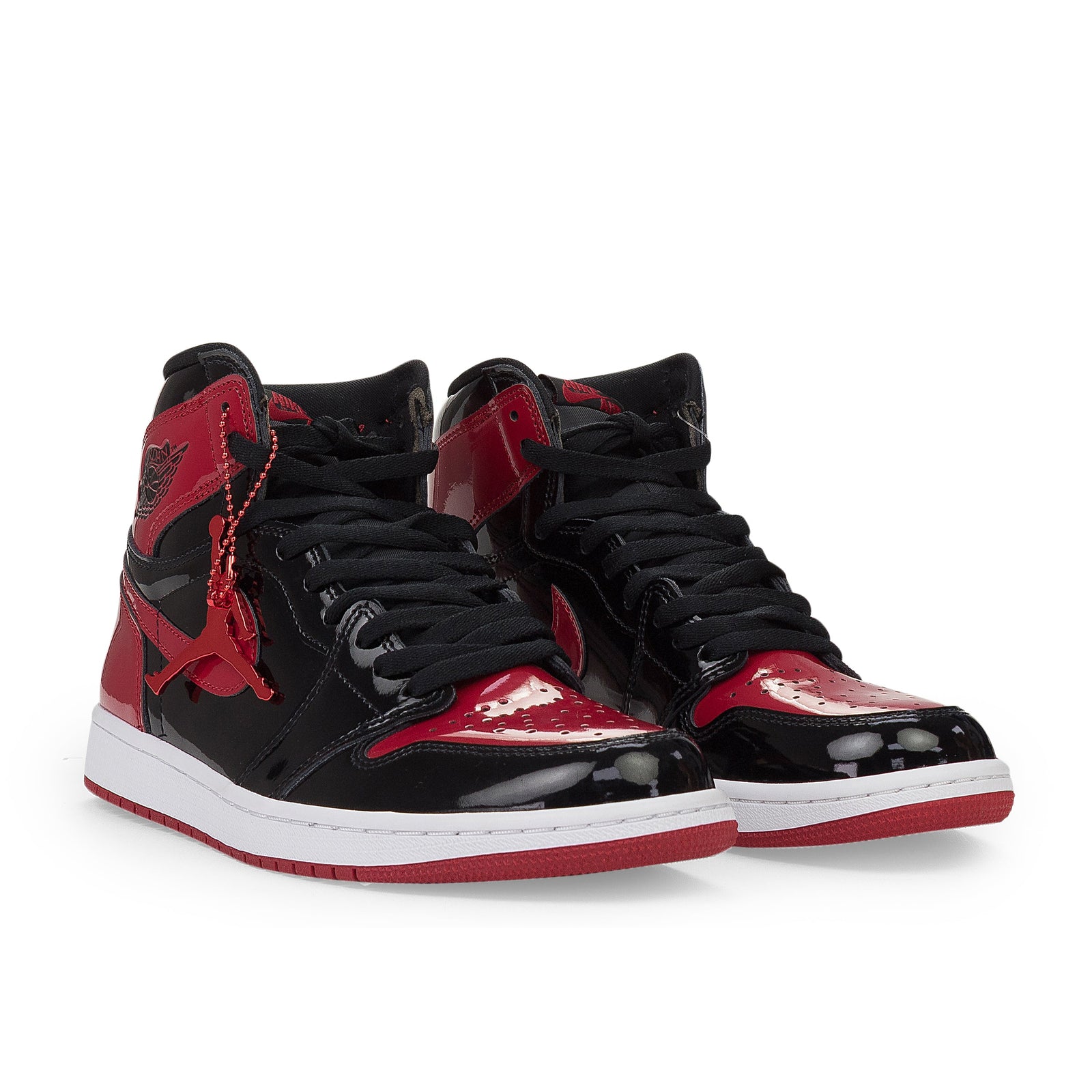 BLACK/RED PATENT BRED 1 SNEAKERS